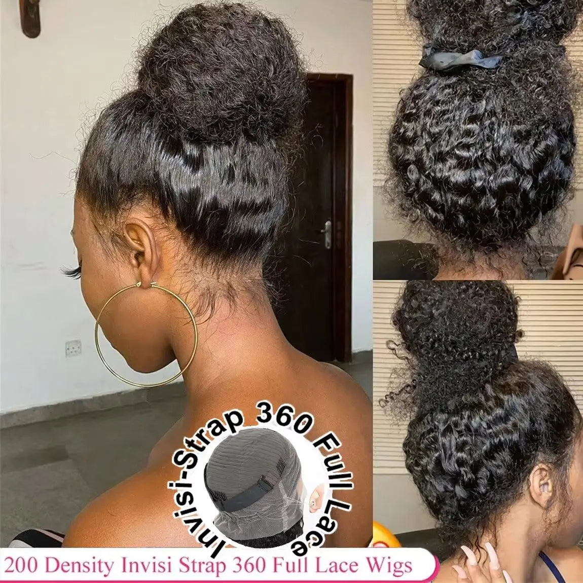 360 HD Full Lace Curly Wigs Human Hair Pre plucked 13x6 13x4 Lace Frontal Wig