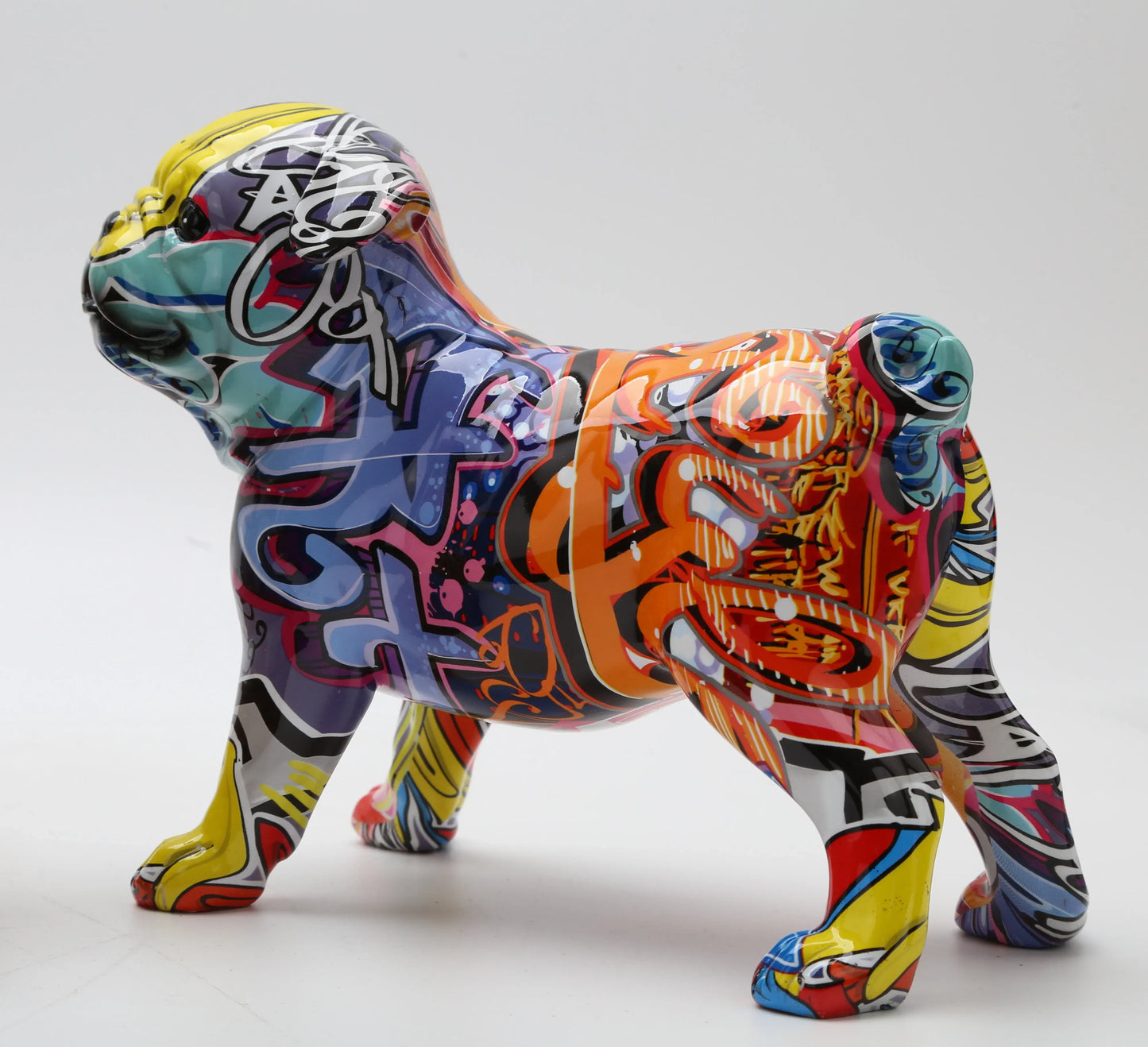 Graffiti Simple Creative Painted Pug Living Dog Color  Decorations