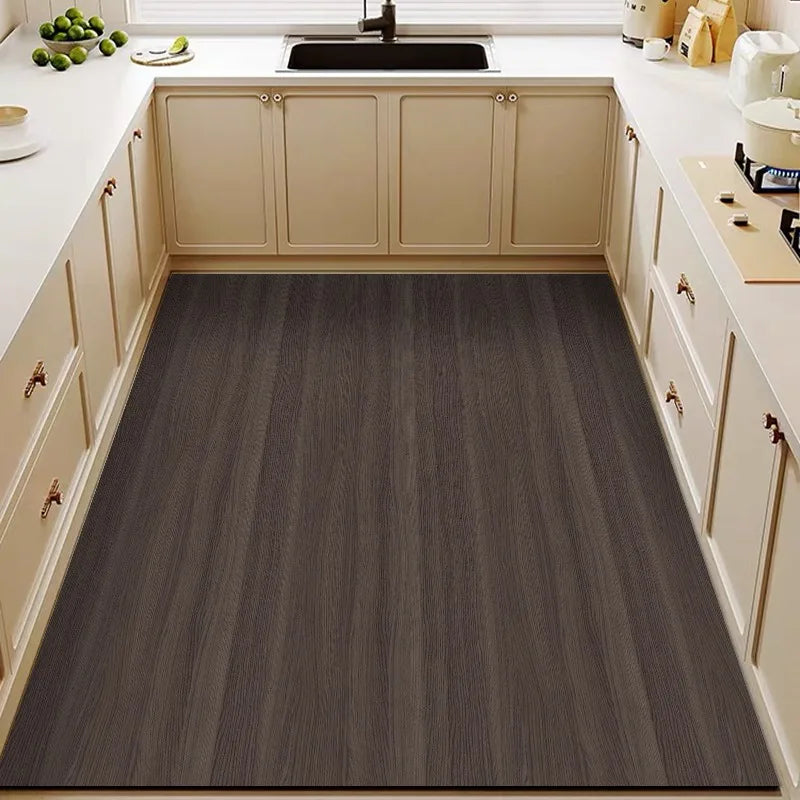 Kitchen Floor Mat Imitation Wood Grain Pvc Leather Waterproof Carpet