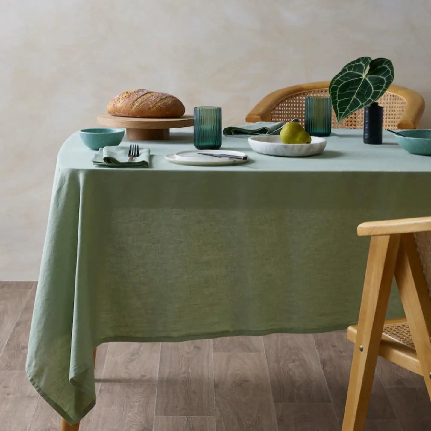 Natural Fabric Tablecloth,100% Pure Linen Solid Color Table