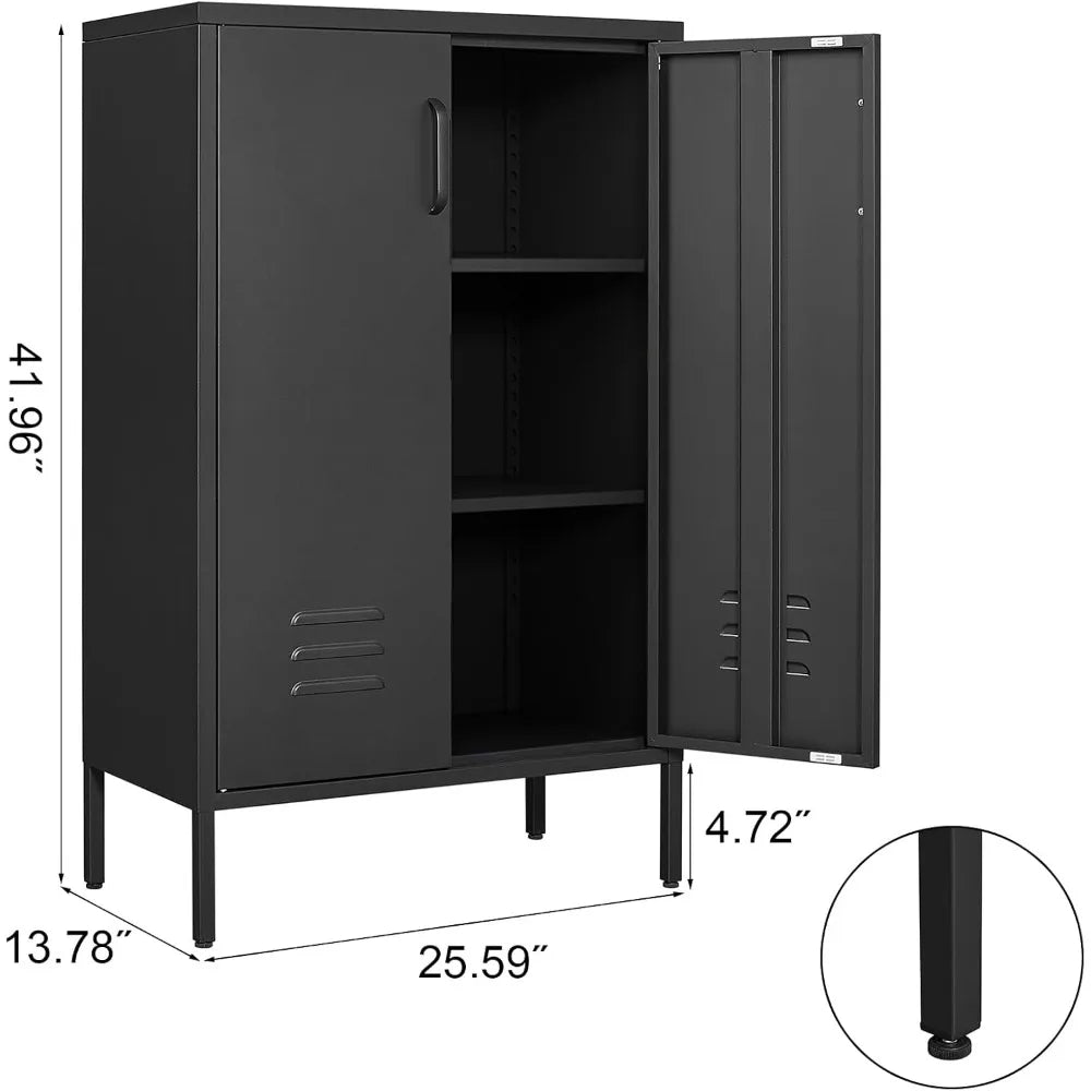 Metal Storage Cabinet,2 Door Locker Cabinet with Adjustable Shelves,