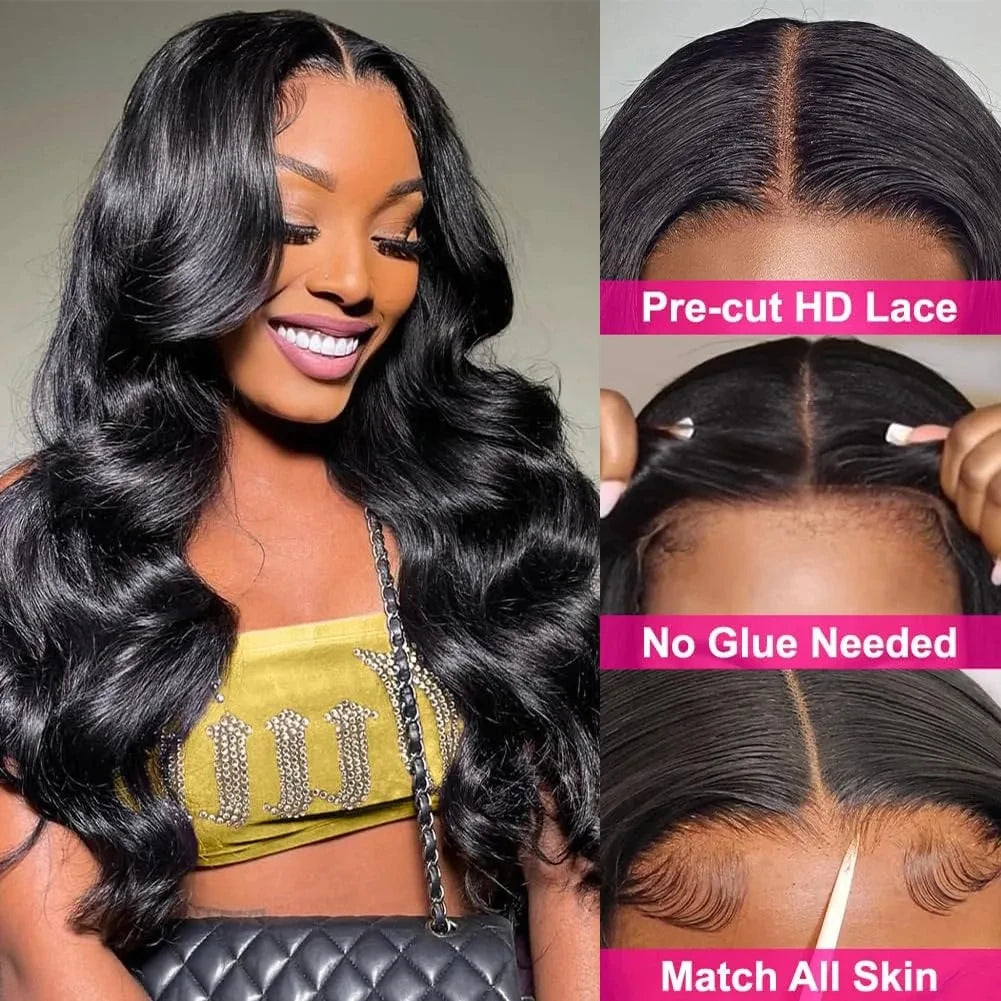 Silk wave Wear And Go Glue less, Human Hair Wigs Brazilian Body Wave