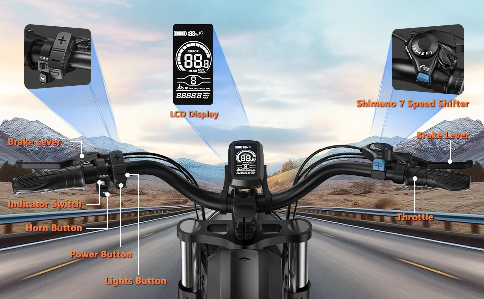 Adult Electric Bicycle 3000w(Dual Motor 1500w×2) 48V 23ah Mountain Bike