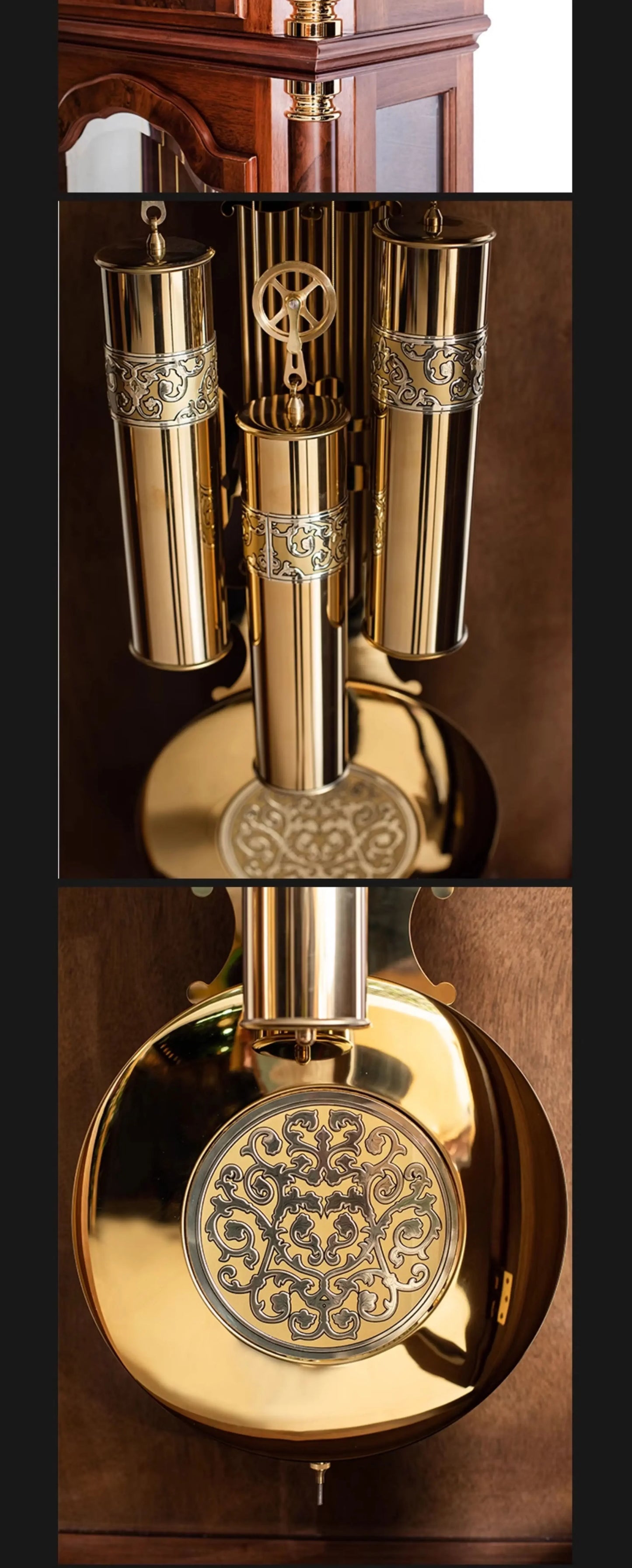 Vertical mechanical floor clock Living room European-style villa seat clock Chinese retro classical pendulum clock