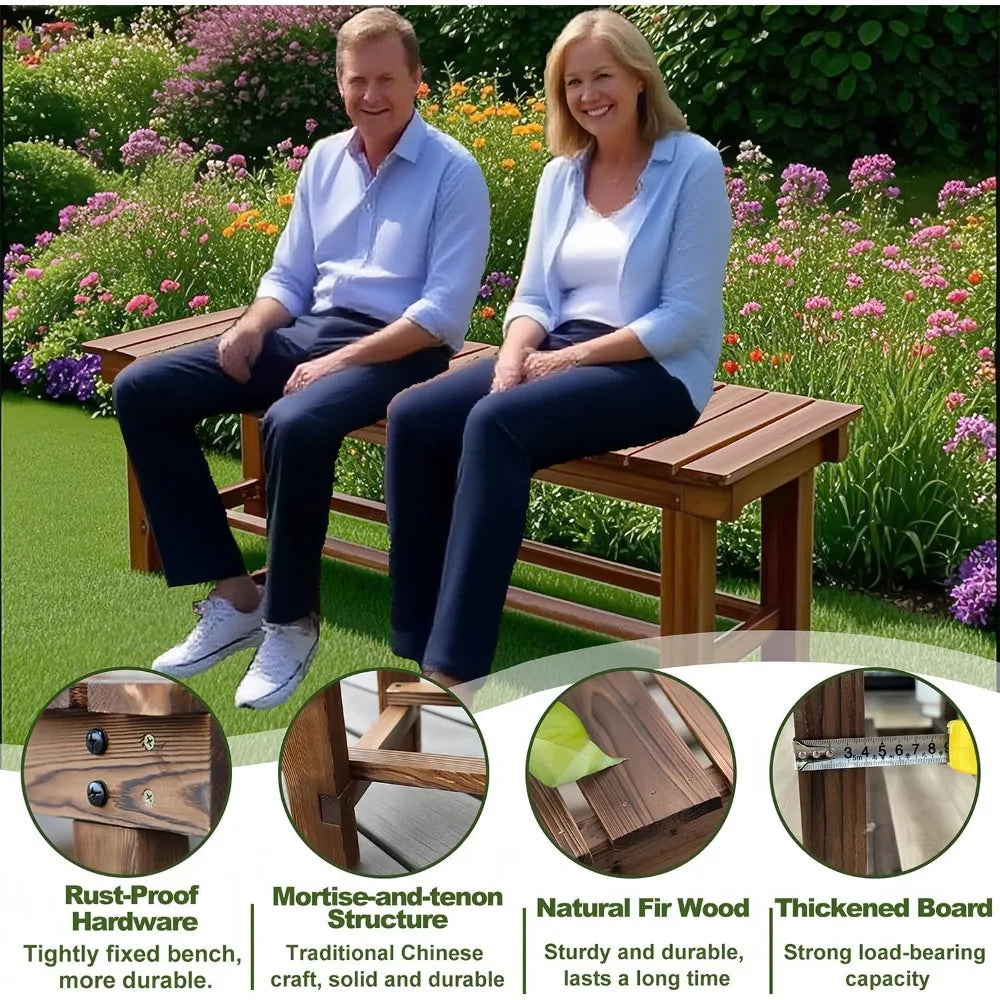 35.4'' Outdoor Garden Benches Weatherproof Patio Bench