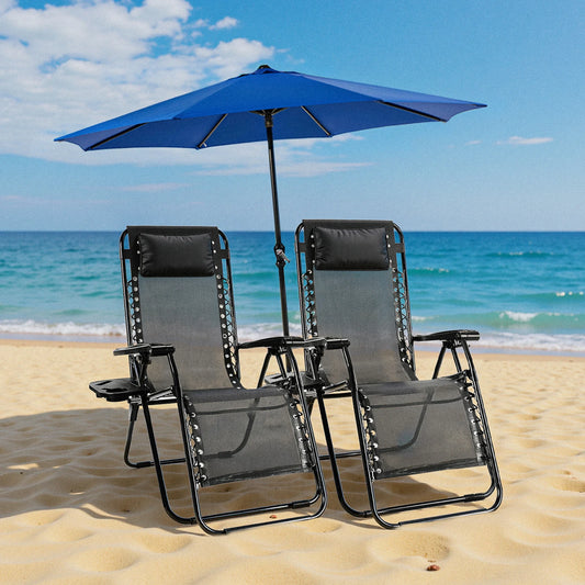Zero Gravity Set of 2 Portable Recliner Camping Patio Out door