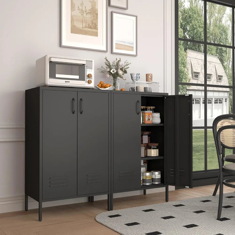 Metal Storage Cabinet,2 Door Locker Cabinet with Adjustable Shelves,