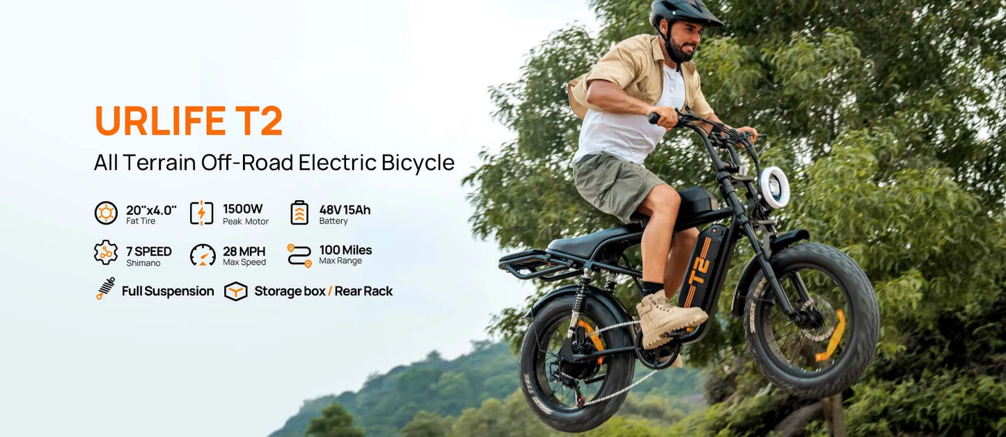 1500W Peak Electric Mountain Bike 48V 15.6Ah 28MPH 100 Mile