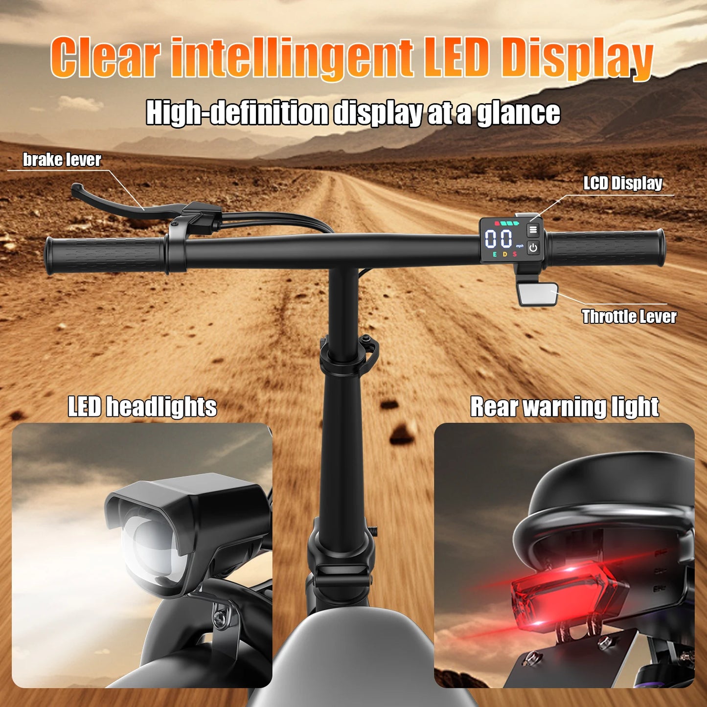 Electric Bike for Adults, 48V 15AH Removable Battery,20MPH 35Miles