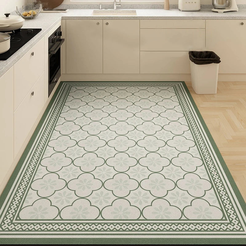 Kitchen Floor Mat Waterproof Large Carpet Pvc Leather Non-slip