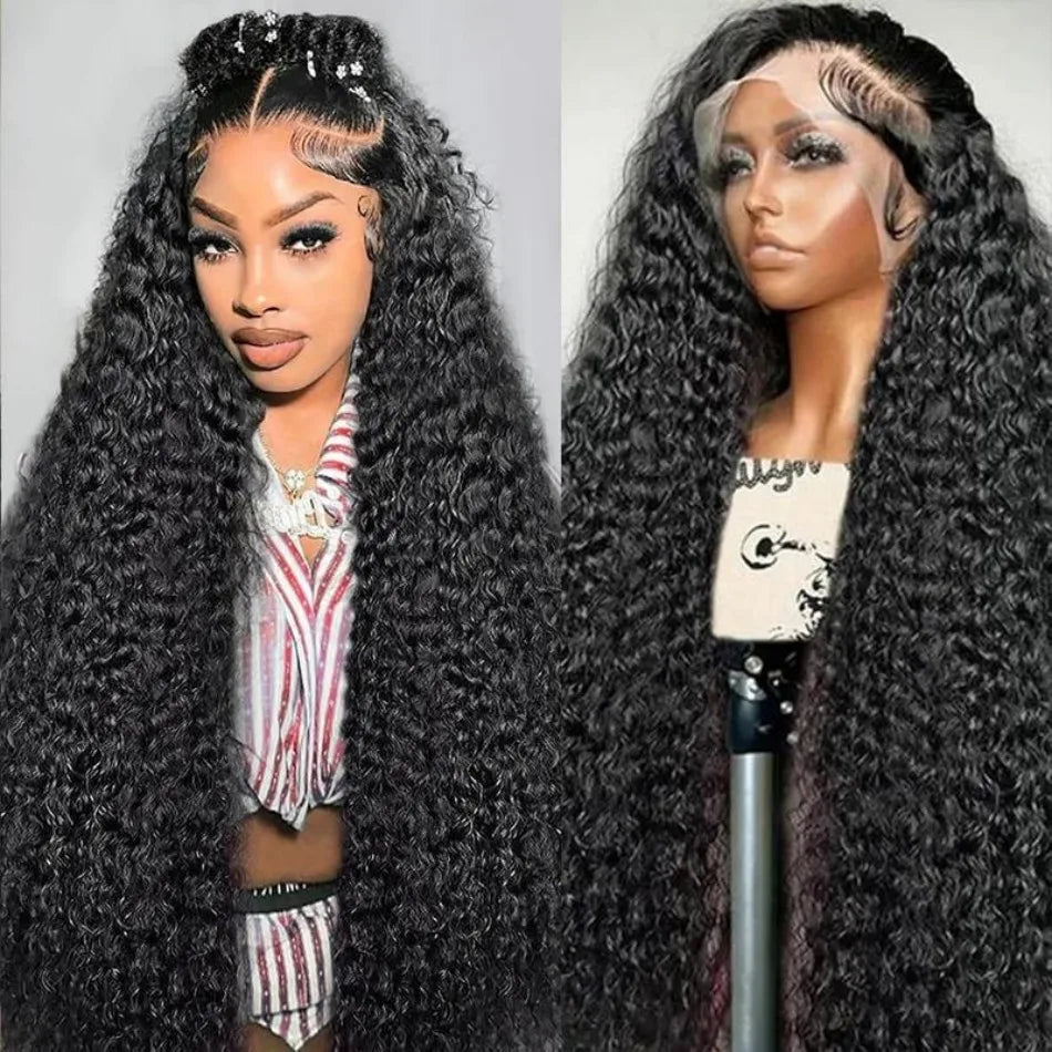 250 Density 13X6 Hd Lace Frontal Wig Deep Wave Human Hair Wigs 100%