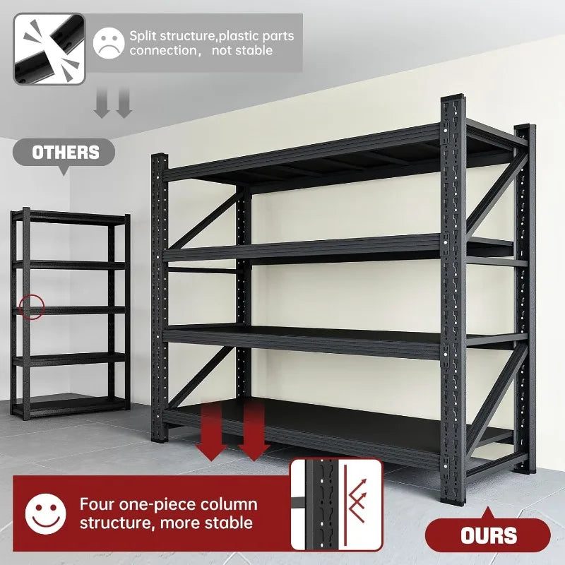 3000LBS Storage Shelves,48" W Heavy Duty Metal Adjustable Garage Shelves,