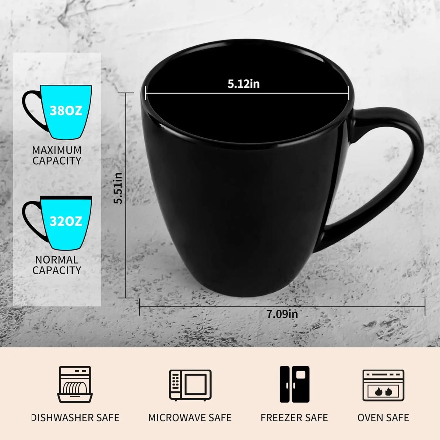 39oz Large Coffee Mug Ceramic Tea Cup