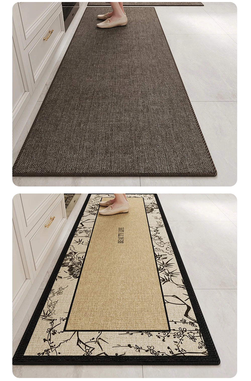 Kitchen Floor Mat TPR Non-slip Bottom Long Rug Dirt-resistant Anti-slip Foot Mats Home Corridor Bedroom Bedside Carpet Ковер 러그