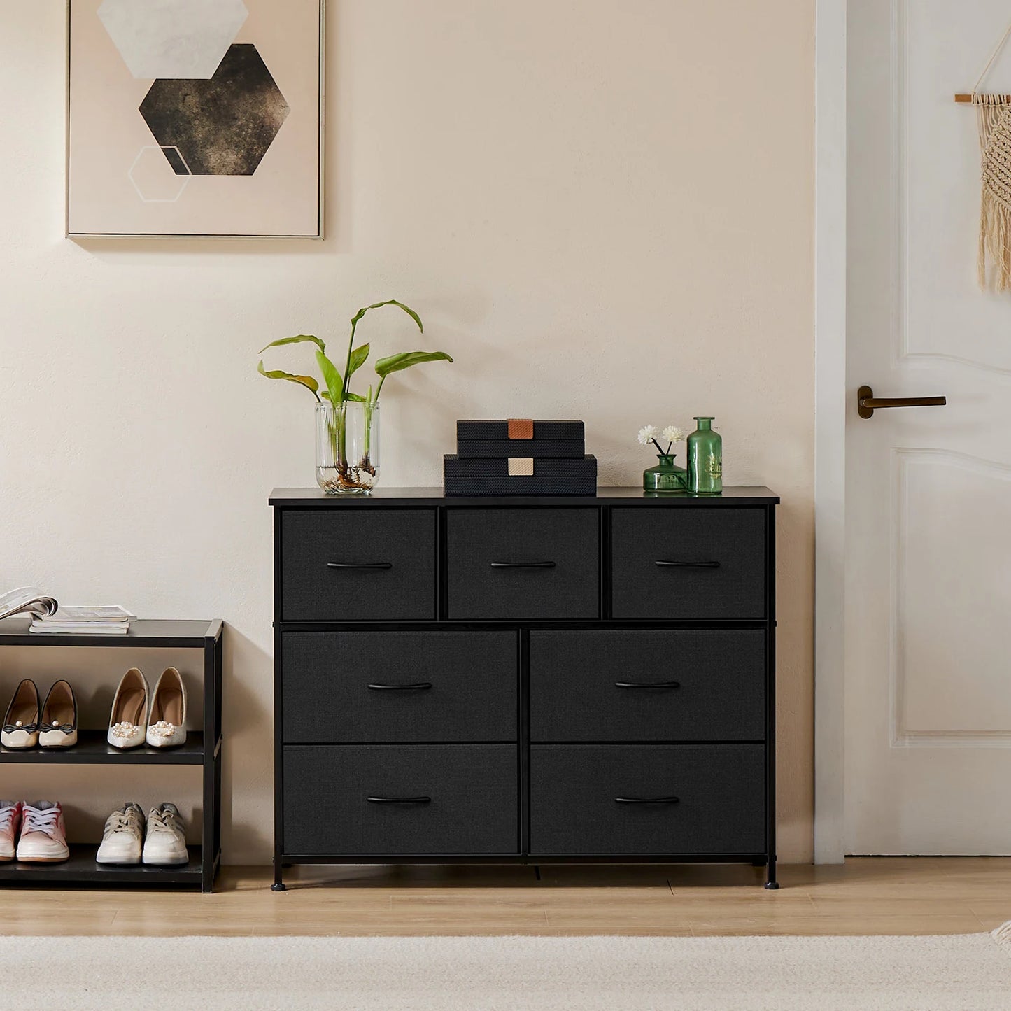Dresser For Bedroom With 7 Fabric Drawers Organizer Storage Closet