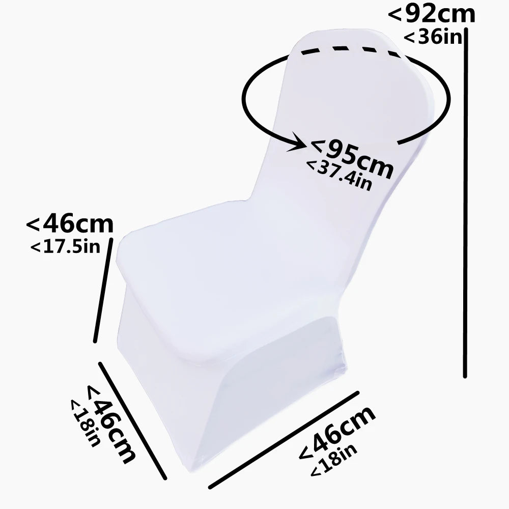 100pcs   White Wedding Chair Cover Polyester Spandex