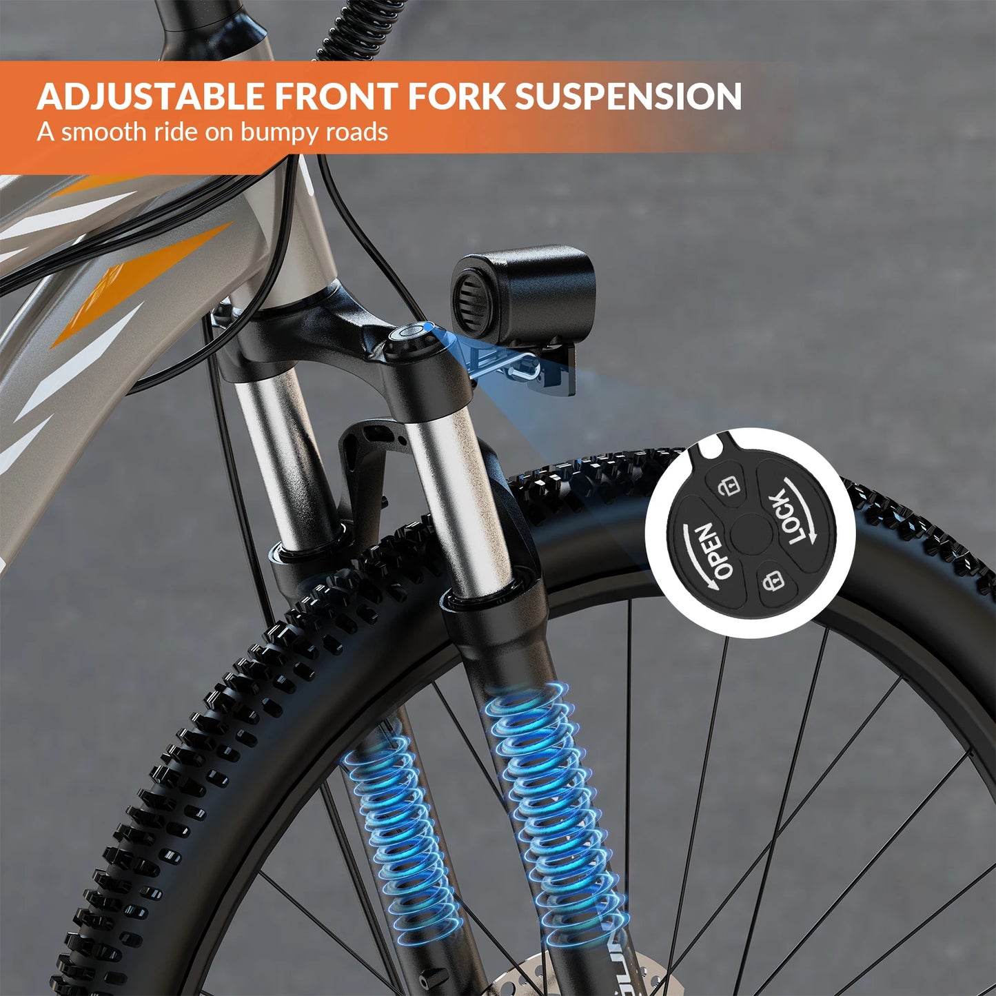 Electric Bike, 700W Peak Motor, 23 Mph Max Speed, Front Suspension