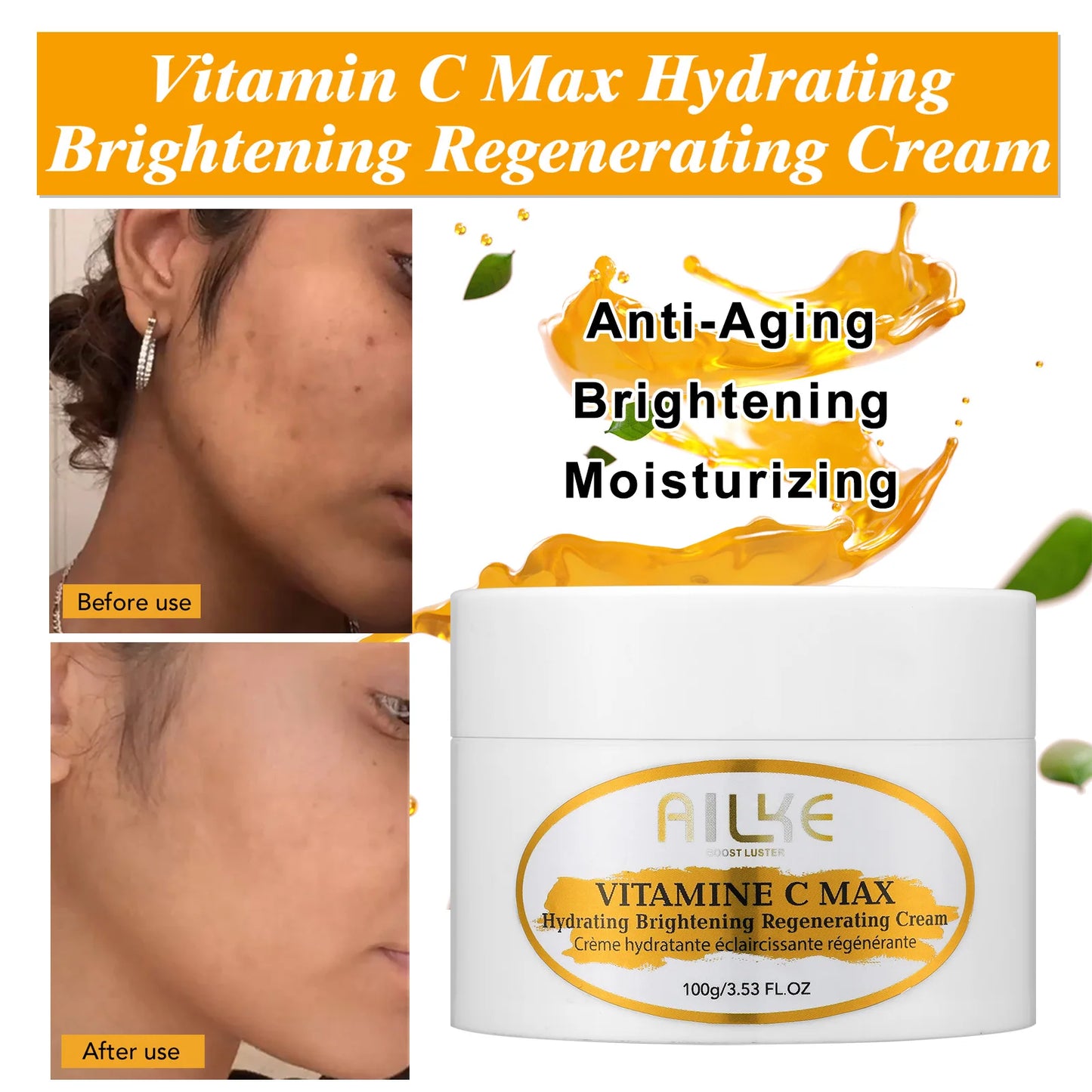 Vitamin C Skin Care Set, with Lightening,  Even Tone Skin  Face Cream