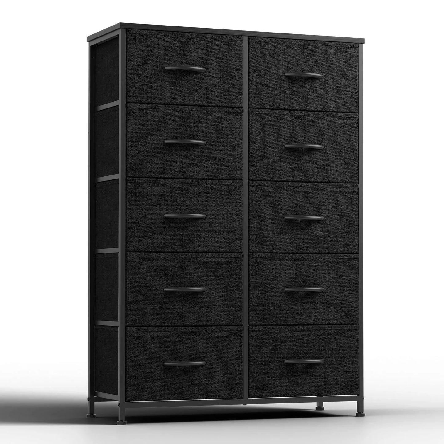 Bedside Table For Bedroom With 10 Fabric Drawers Nightstand Storage