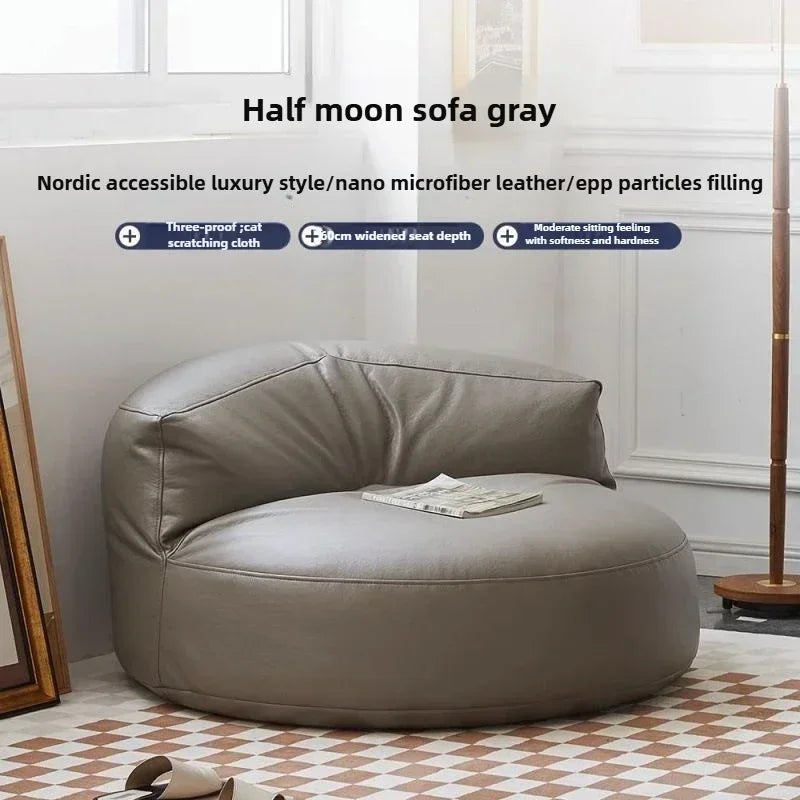 Lazy Sofa Reclining Couch Half Moon Sofa  Bedroom