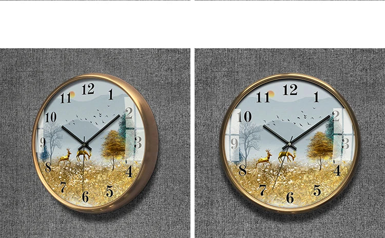 Modern Large Wall Clock Vintage Solid Wood Ro Retro Silent Living