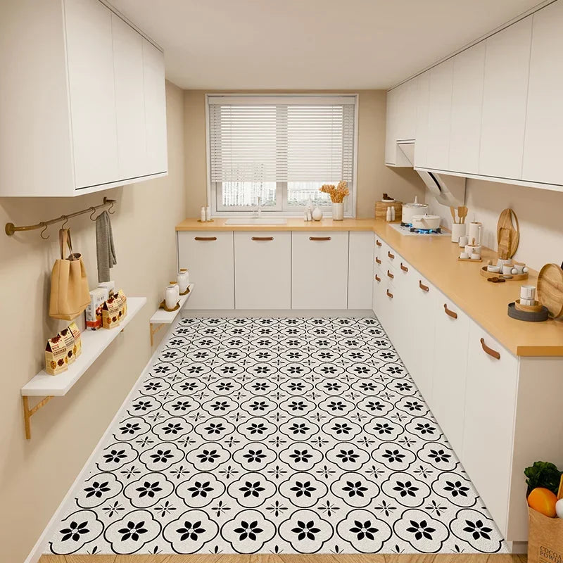 Kitchen Floor Mat Vinyl Carpet Pvc Leather Mats Waterproof Oil-proof