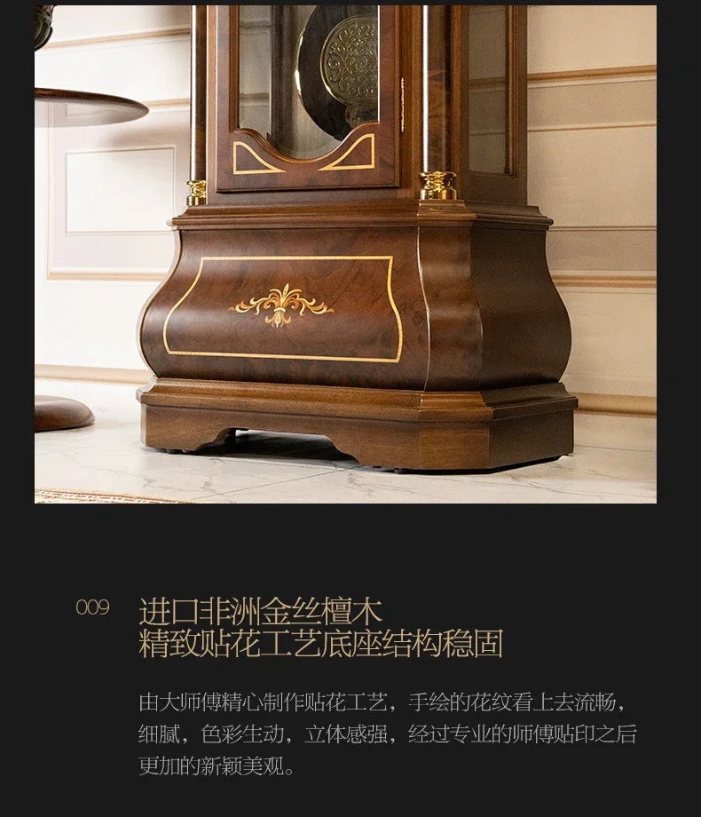 Vertical mechanical floor clock Living room European-style villa seat clock Chinese retro classical pendulum clock