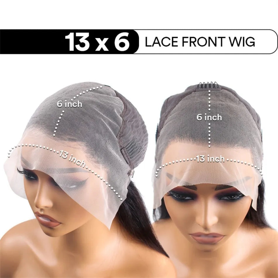 Chocolate Brown Human Hair Wig Colored Straight 13X6 Hd Lace Frontal Wig