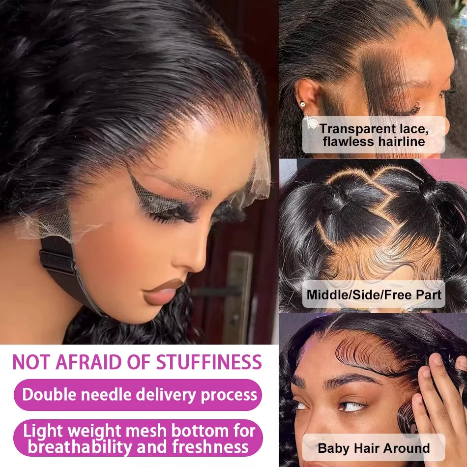 Head Lace Frontal Wig Loose Deep Wave Curly Human Hair 100%