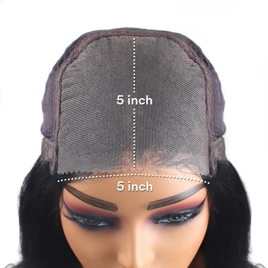 30 40 Inch Body Wave 5x5 Glue less Wigs Human Hair Wear and Go