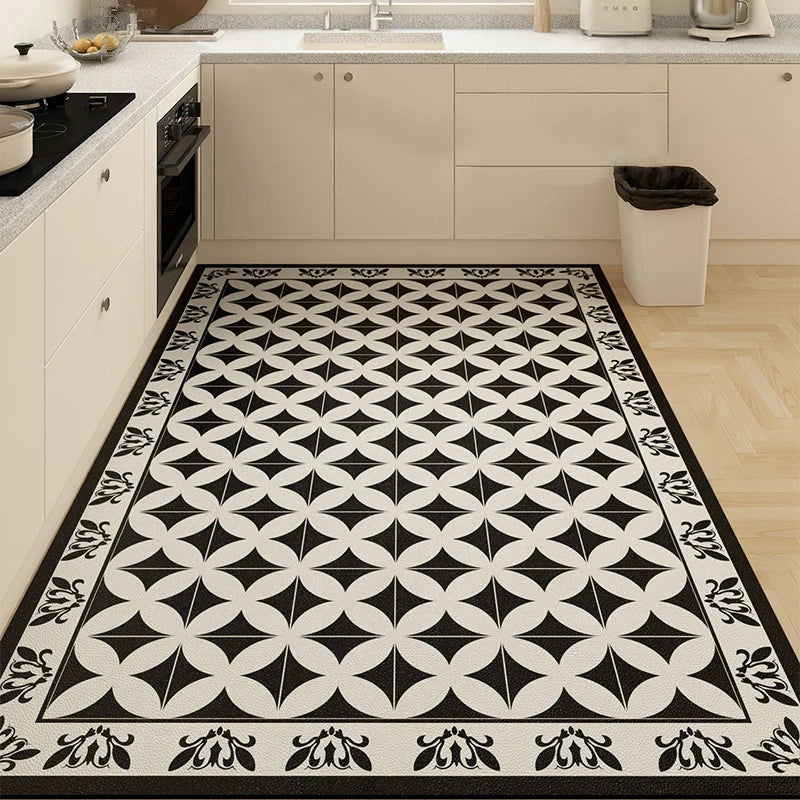 Kitchen Floor Mat Waterproof Large Carpet Pvc Leather Non-slip