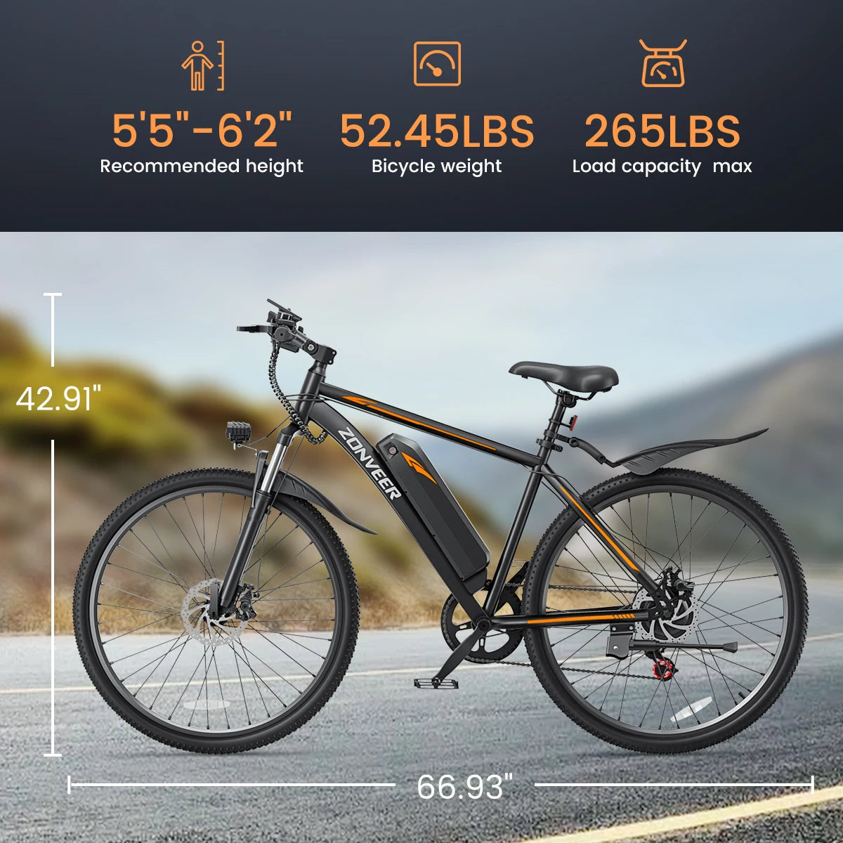 【1 Year Warranty】M26 Electric Bicycle 1000W Peak Motor 360WH