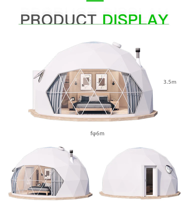 Luxury Prefab Geodesic Dome Tent, Outdoor Camping Glamping