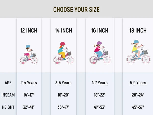 Girls Bike with Basket & Training Wheels Kids Bike Foot Brake