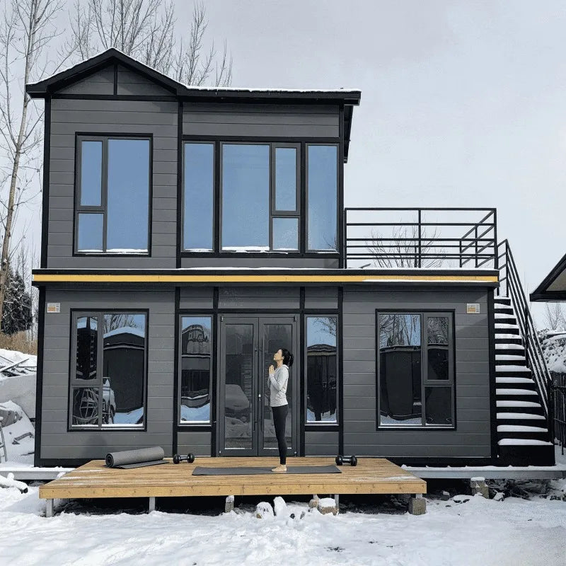 Portable Living Container Tiny House 20ft Foldable Prefab Mobile Modular Office Home Steel Frame Expandable