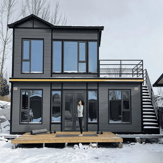 Portable Living Container Tiny House 20ft Foldable Prefab Mobile Modular Office Home Steel Frame Expandable