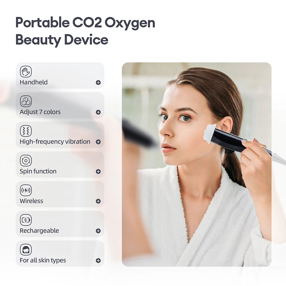 CO2 Oxygen Bubble Pen 5 Gear Vibration Oxygen Bubble Beauty Tool
