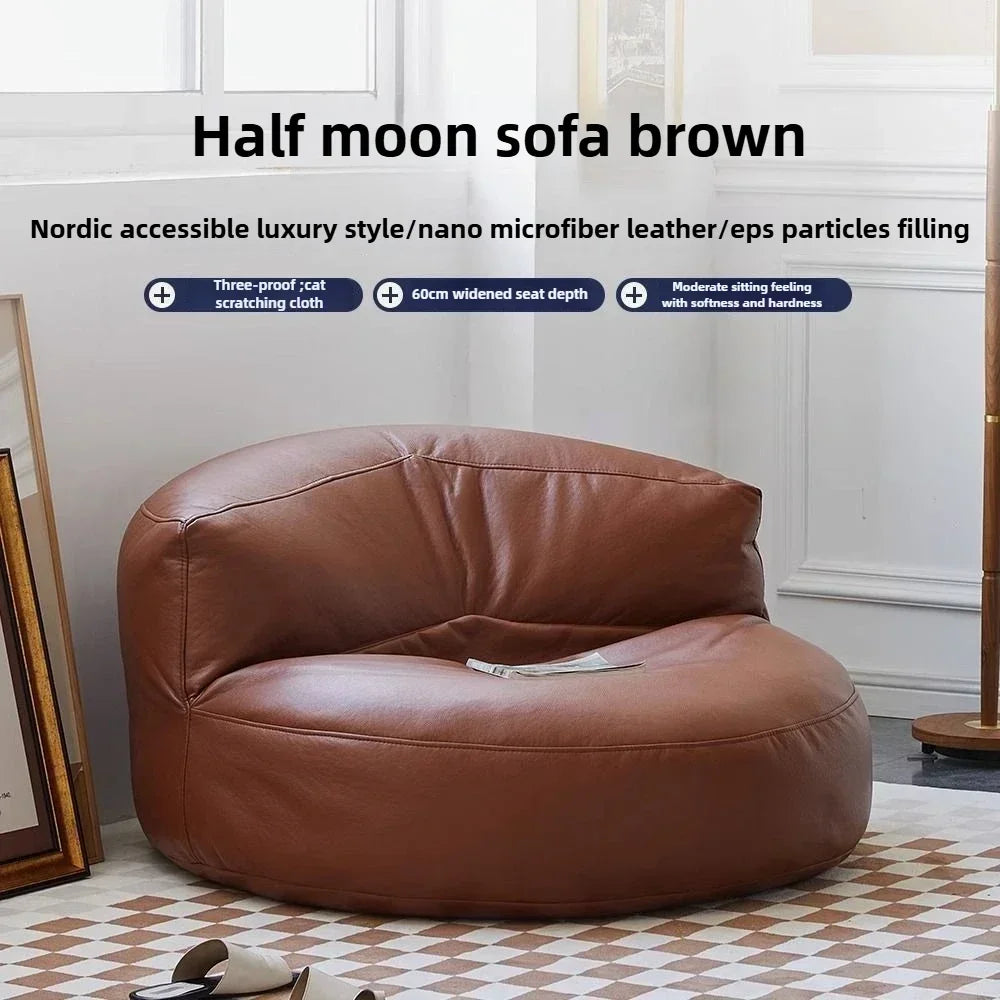Lazy Sofa Reclining Couch Half Moon Sofa  Bedroom