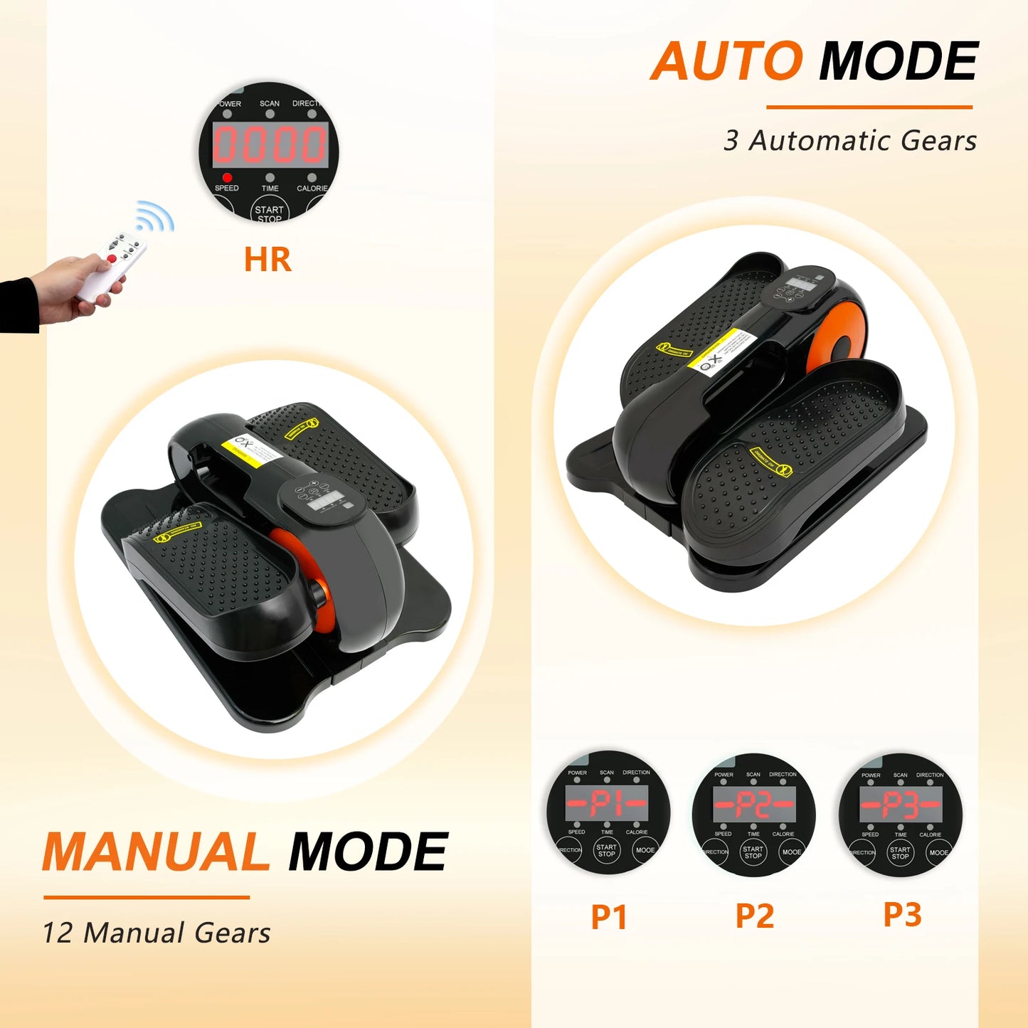 Under-Desk Elliptical Machine Leg Exerciser for Seniors Portable Fully Assembled