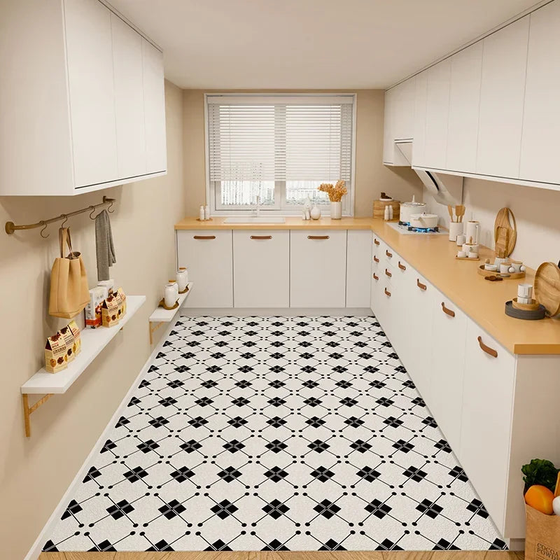 Kitchen Floor Mat Vinyl Carpet Pvc Leather Mats Waterproof Oil-proof