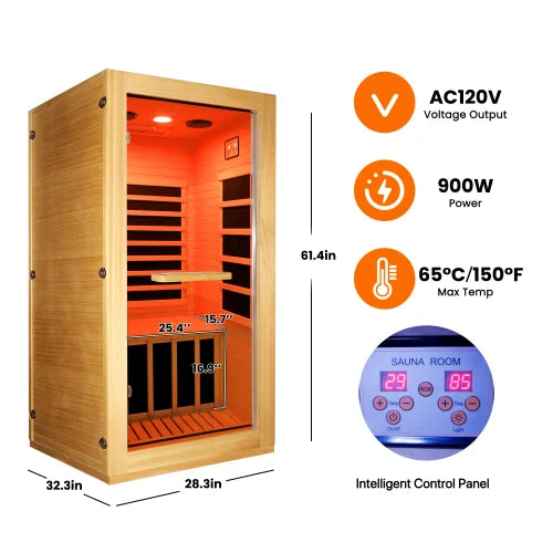 Infrared sauna room single room