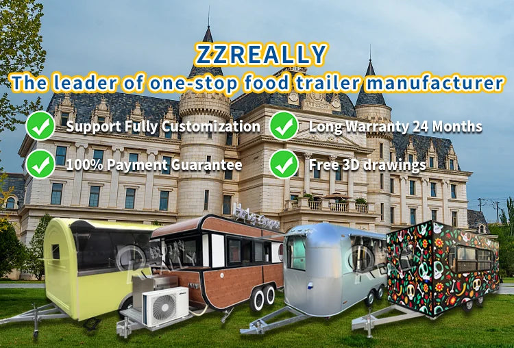 Customized Food Trailer Mobile Food Kiosk Truck Mobile Kitchen Trailer for Hamburger Cart Fast Food Truck with DOT Certification
