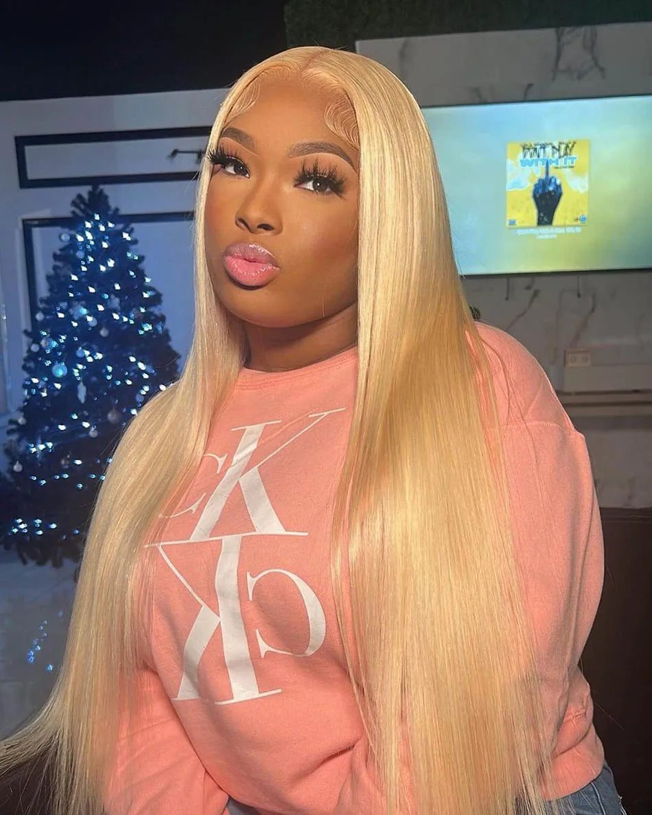 HD Transparent 613 Blonde Straight 13x4 13x6 Lace Frontal Human Hair Wigs
