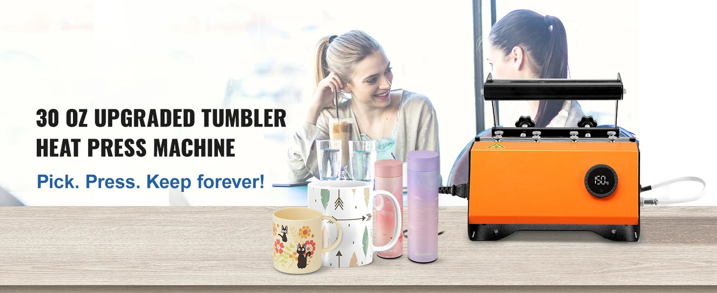 Cup Tumbler Heat Press Touchscreen DIY Ceramic Mug Heat