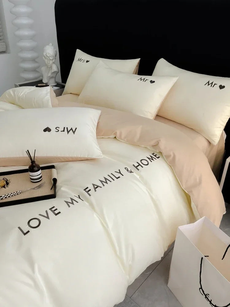 Nordic Luxury Egyptian Cotton Bedding Set King Queen Double Twin Size
