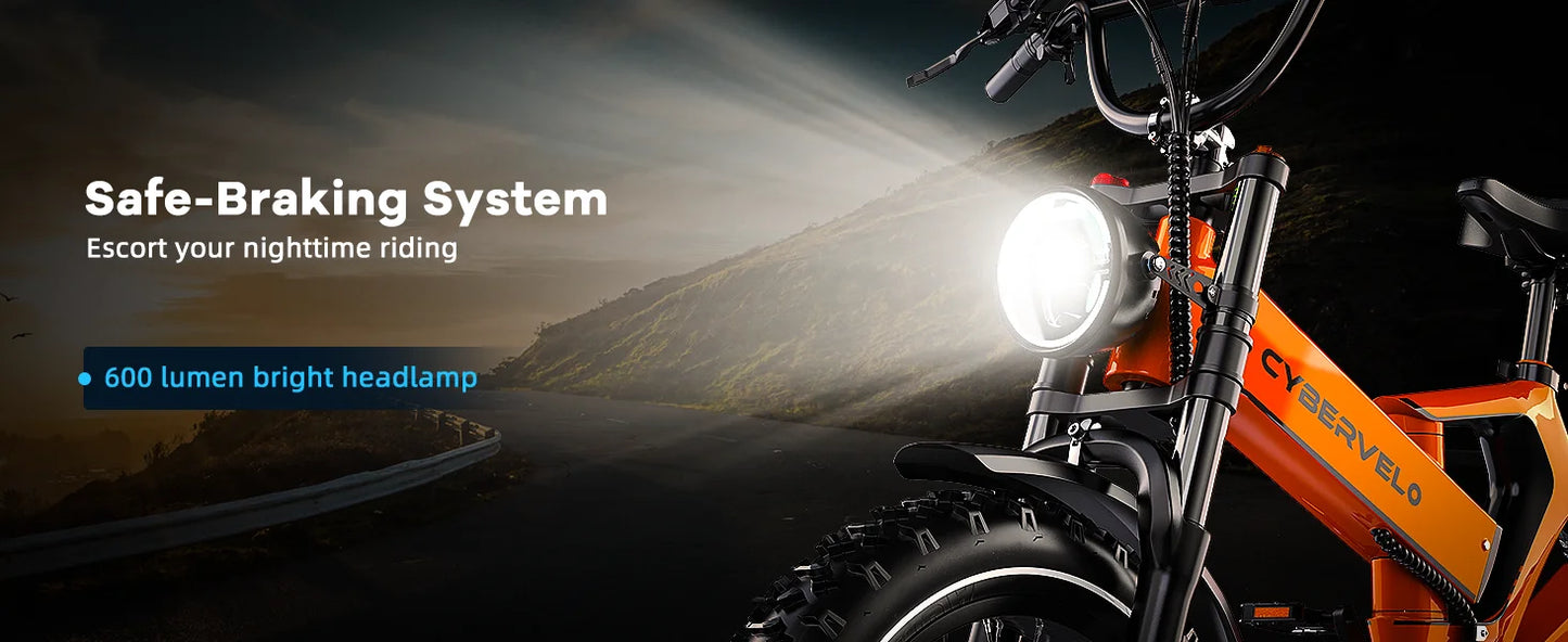 Folding Electric Bike for Adults, 35MPH 100Miles,  Fat Tire