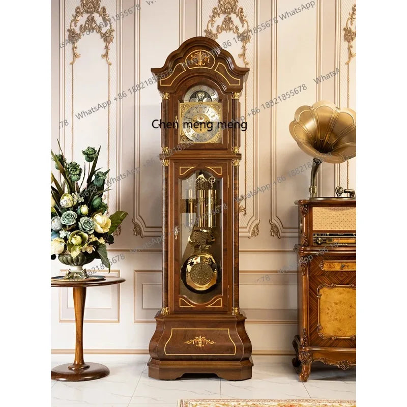 Vertical mechanical floor clock Living room European-style villa seat clock Chinese retro classical pendulum clock