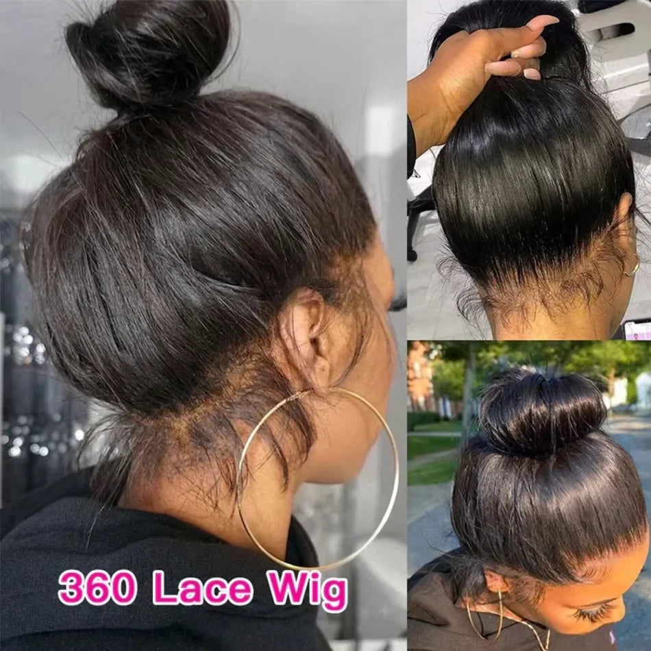 Straight Human Hair Wigs Frontal Wig Glu less