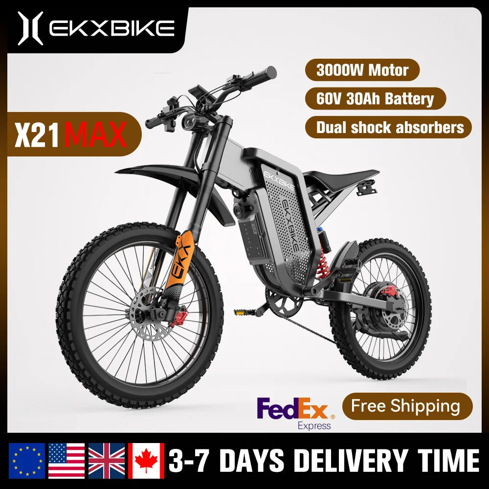 Electric Motorcycles 3000W Brushless Gearless Motors Speed 85Kmh Adult