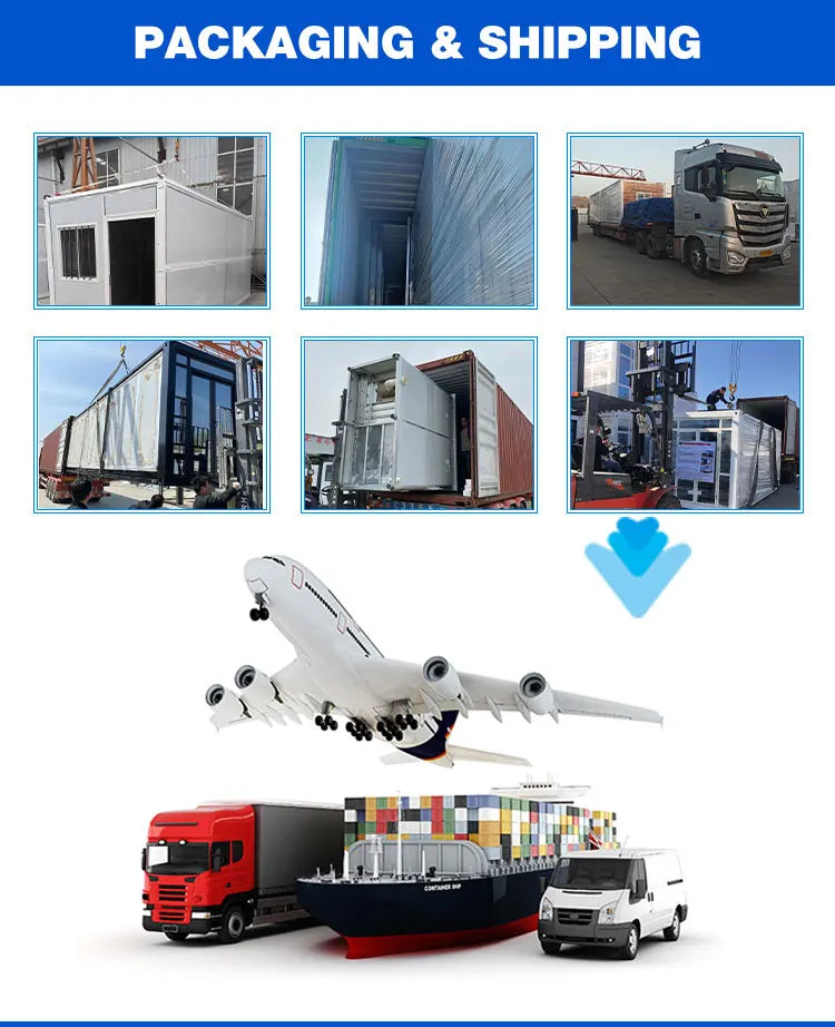 Portable Living Container Tiny House 20ft Foldable Prefab Mobile Modular Office Home Steel Frame Expandable